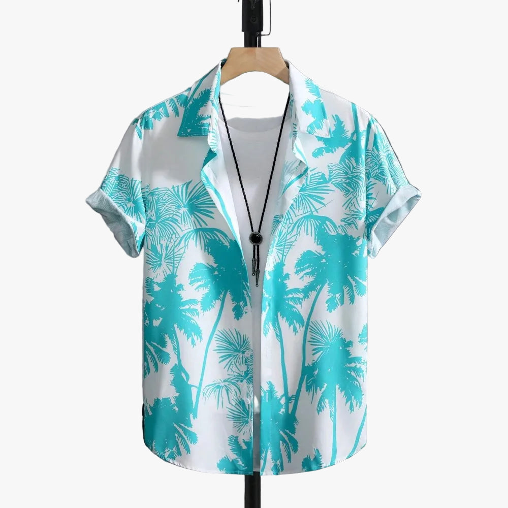 David – Men’s Tropical Print Short-Sleeve Button-Up Shirt