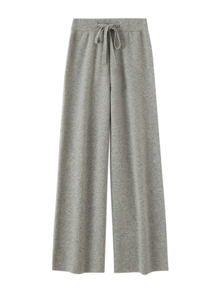 Annabelle – Women’s 100% Merino Wool Wide-Leg Knit Pants