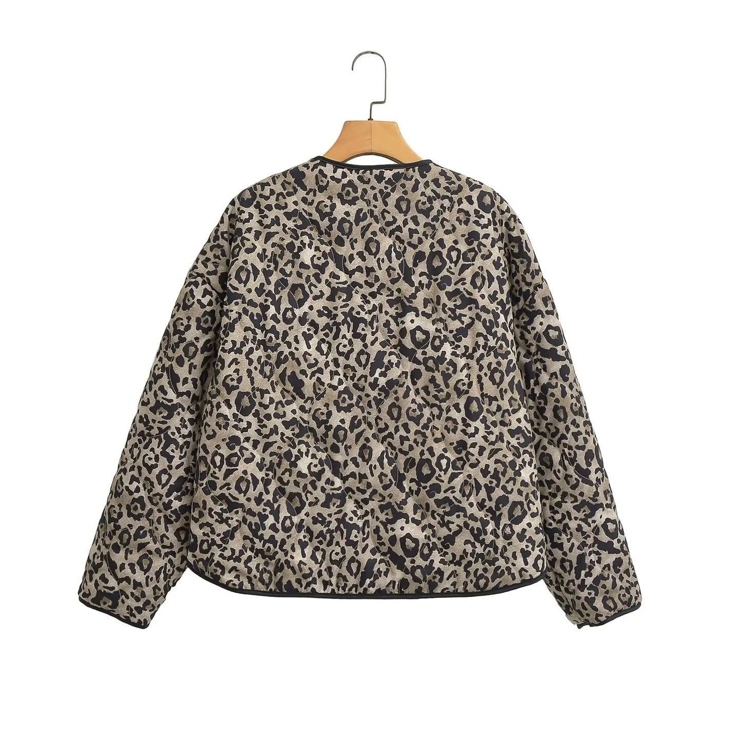 Myra – Women’s Leopard Print Oversized Jacket with Snap Buttons