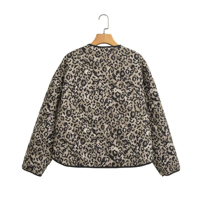 Myra – Women’s Leopard Print Oversized Jacket with Snap Buttons