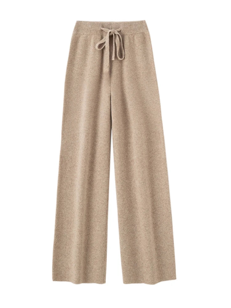 Annabelle – Women’s 100% Merino Wool Wide-Leg Knit Pants
