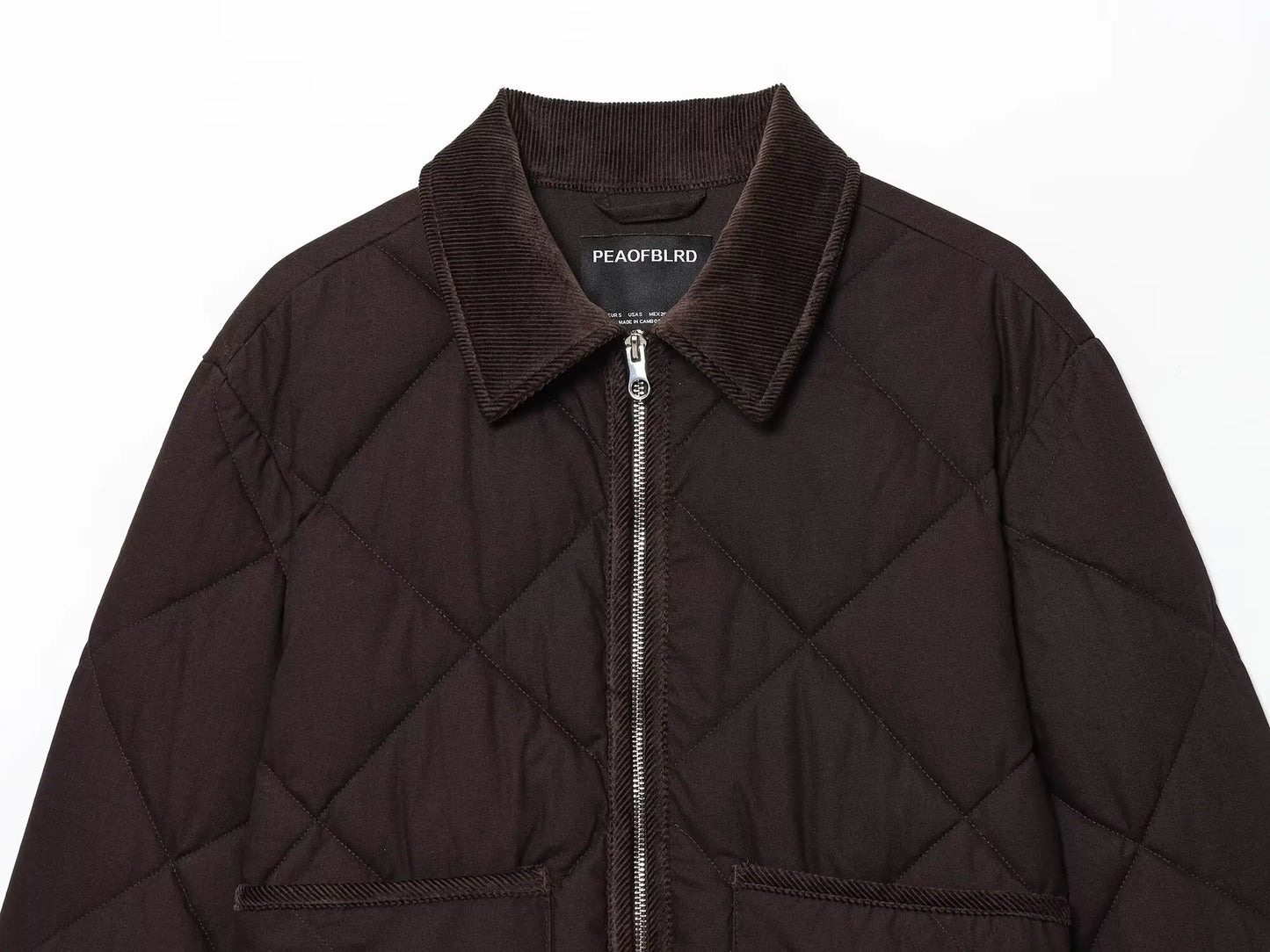 Liana – Women’s Diamond Quilted Zip-Up Jacket with Contrast Collar