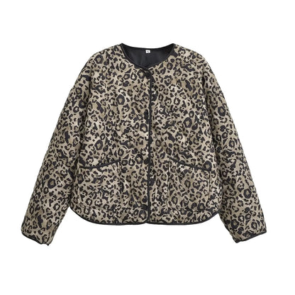Myra – Women’s Leopard Print Oversized Jacket with Snap Buttons