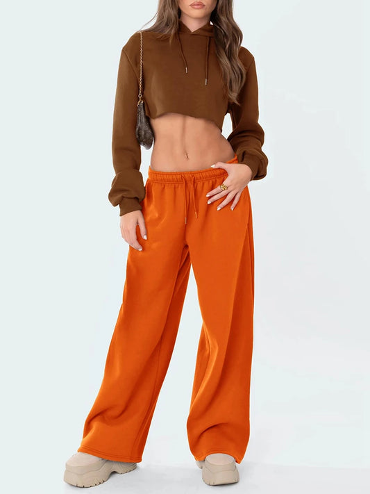 Skyler – Women’s High-Waisted Wide-Leg Fleece Sweatpants