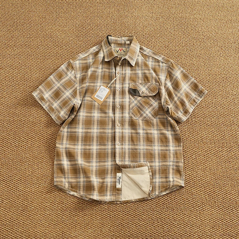William – Men’s Cotton Plaid Short Sleeve Casual Work Shirt