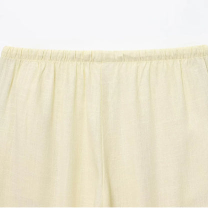 Bianca – Women’s High-Waisted Wide-Leg Linen Pants with Drawstring