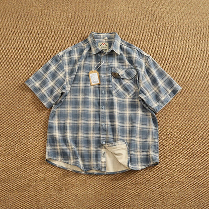 William – Men’s Cotton Plaid Short Sleeve Casual Work Shirt