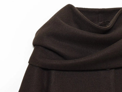 Maliyah – Women’s Wool Blend Short Coat with Scarf Collar