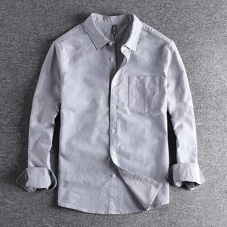 John – Men’s Oxford Cotton Long-Sleeve Casual Button-Down Shirt
