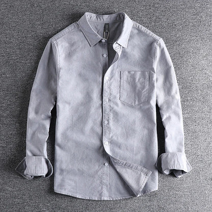 John – Men’s Oxford Cotton Long-Sleeve Casual Button-Down Shirt