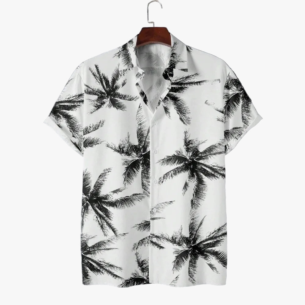 David – Men’s Tropical Print Short-Sleeve Button-Up Shirt