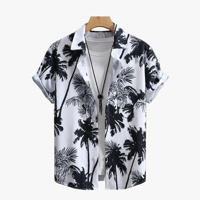 David – Men’s Tropical Print Short-Sleeve Button-Up Shirt