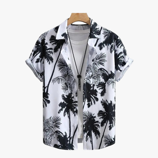David – Men’s Tropical Print Short-Sleeve Button-Up Shirt