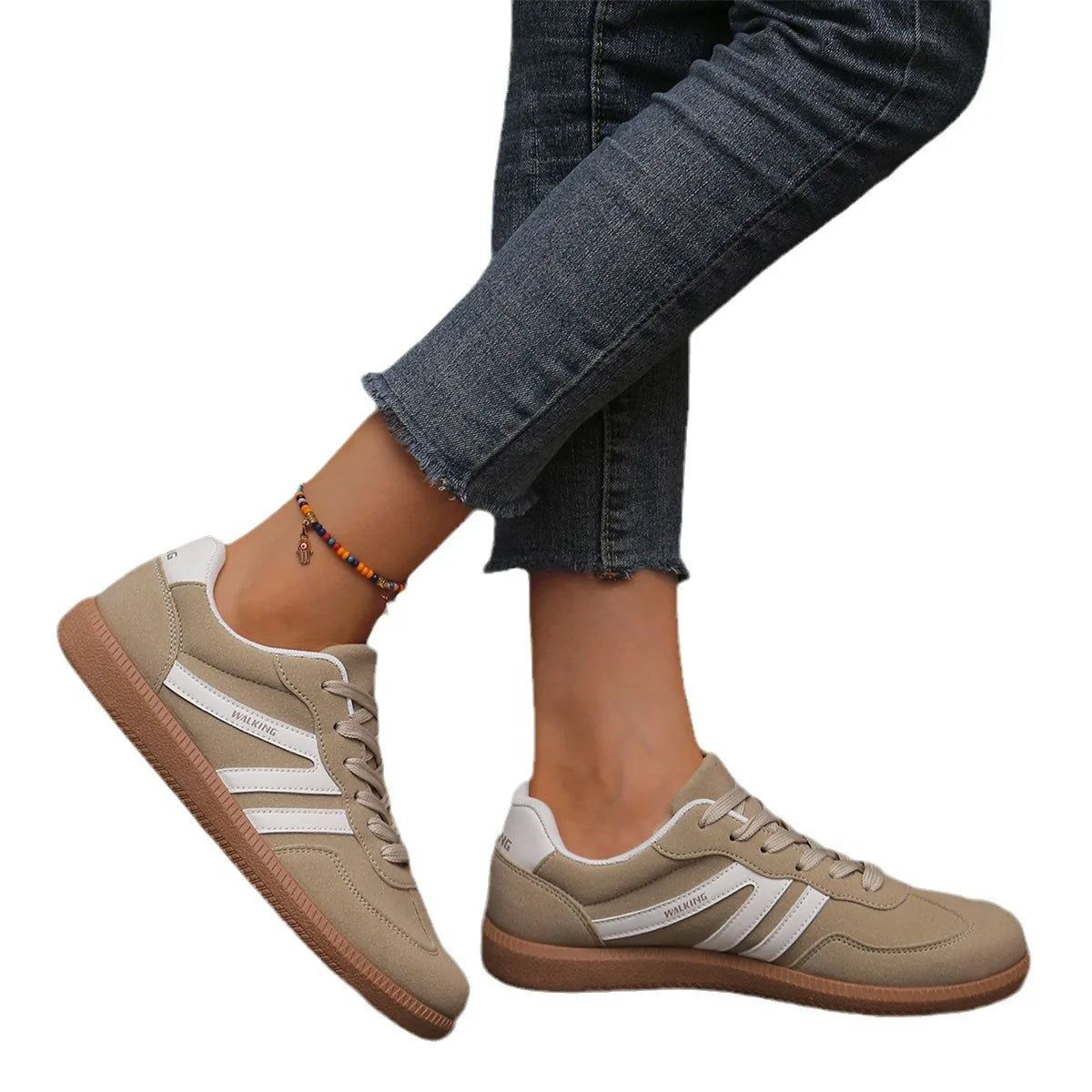 Juliette – Women’s Mixed Colour PU Leather Casual Lace-Up Sneakers
