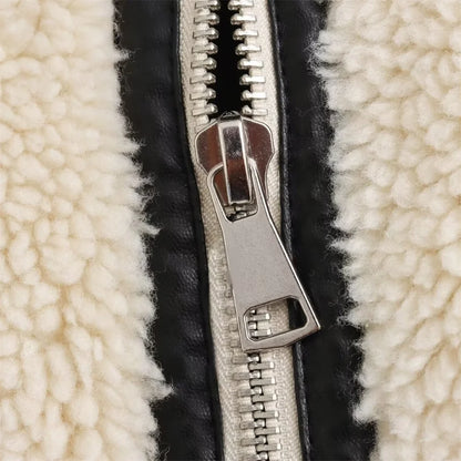 Aylin – Women’s Faux Fur Motorcycle Jacket with Soft Fur Lining