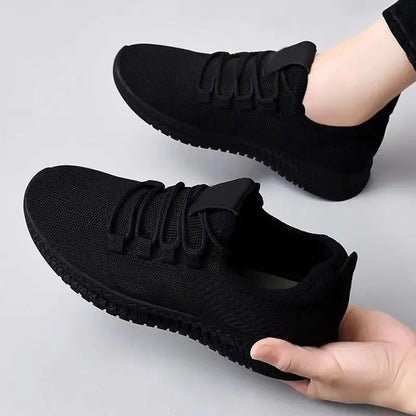 Romina – Women’s Breathable Platform Lace-Up Casual Sneakers Black