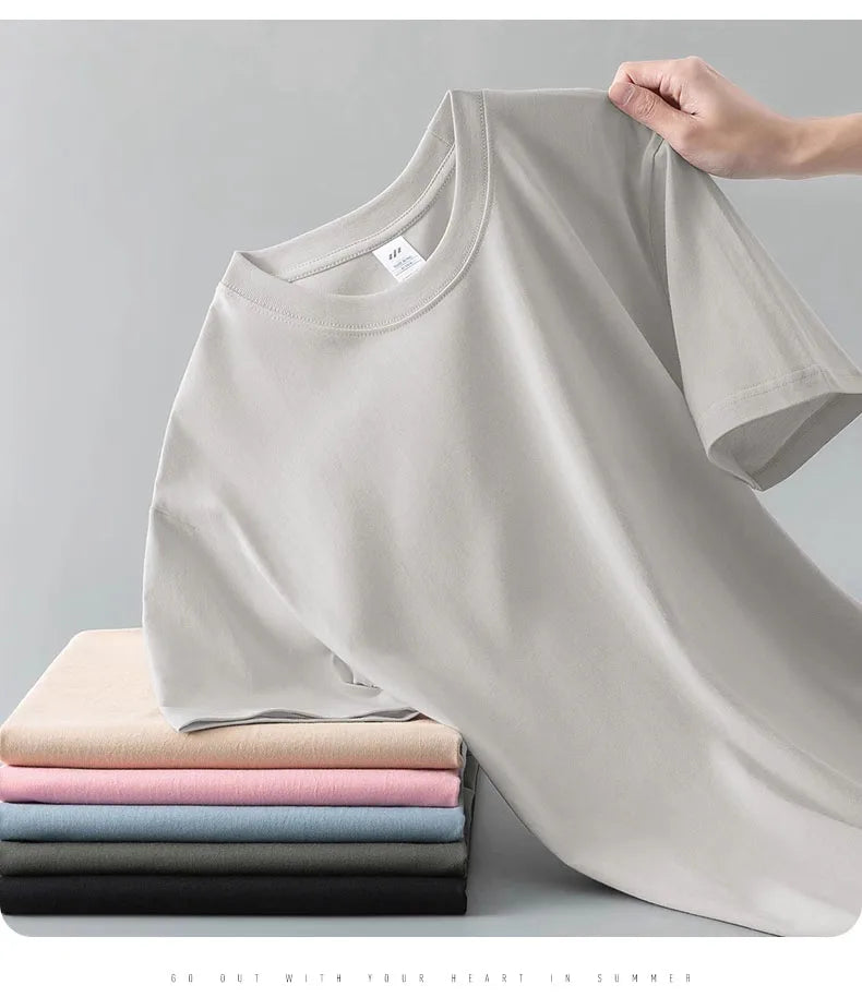 Samuel – Heavyweight Cotton Crew Neck T-Shirt Unisex Loose Fit White