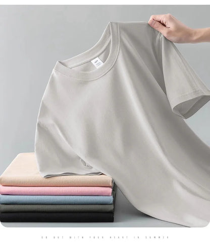 Samuel – Heavyweight Cotton Crew Neck T-Shirt Unisex Loose Fit White