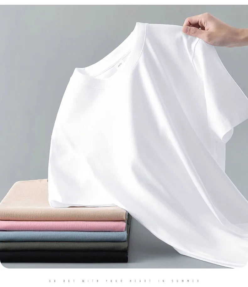 Samuel – Heavyweight Cotton Crew Neck T-Shirt Unisex Loose Fit White