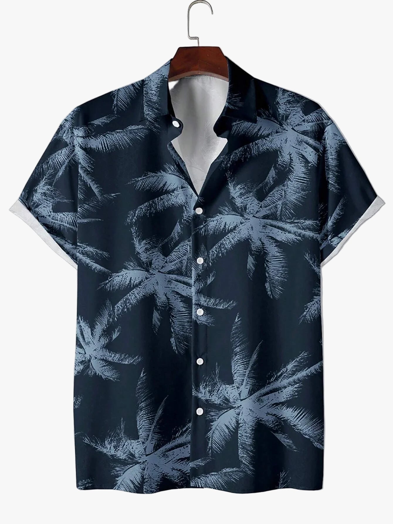 David – Men’s Tropical Print Short-Sleeve Button-Up Shirt