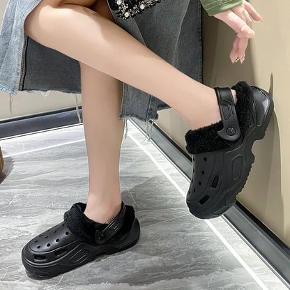 Aisha – Unisex Winter Padded Cotton Slippers with Thick EVA Sole