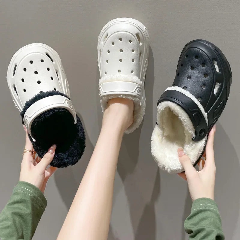 Aisha – Unisex Winter Padded Cotton Slippers with Thick EVA Sole