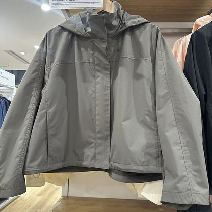 Sabrina – Women’s Windproof Cocoon Jacket with Hood and Stand Collar