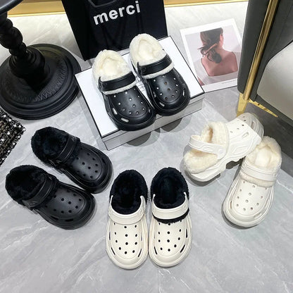 Aisha – Unisex Winter Padded Cotton Slippers with Thick EVA Sole