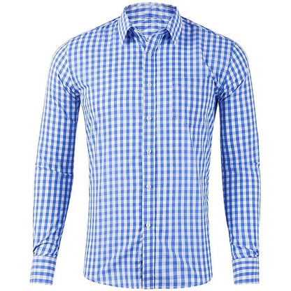 Brandon – Men’s Long Sleeve Checkered Shirt Casual Top