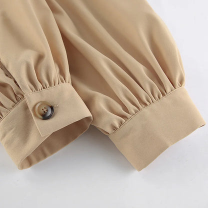 Amari – Women’s Pleated Cropped Jacket with Stand Collar