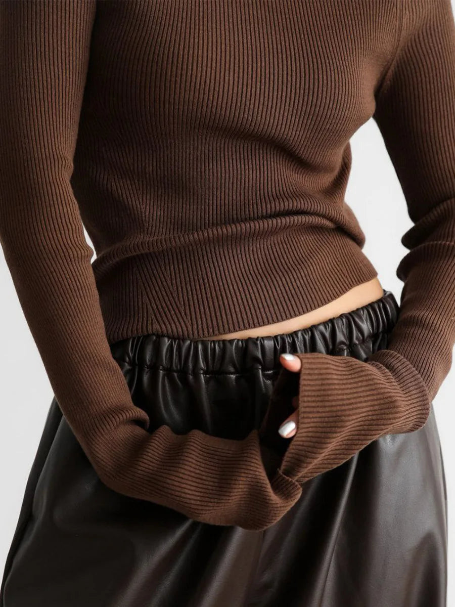 Dahlia – Women’s High-Waisted Faux Leather Balloon Pants