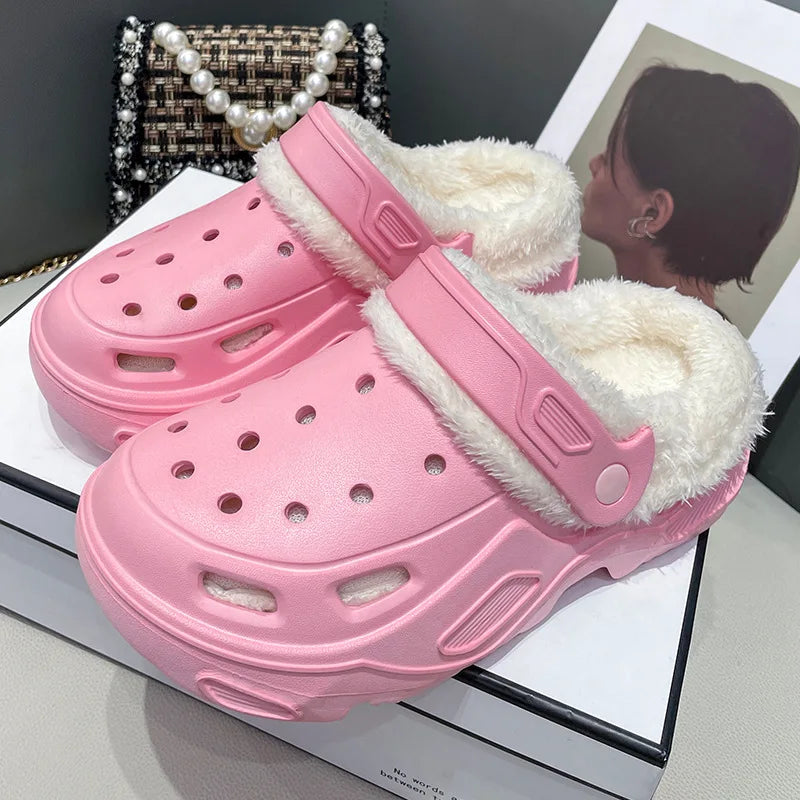 Aisha – Unisex Winter Padded Cotton Slippers with Thick EVA Sole