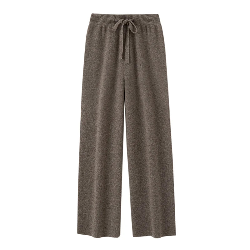 Annabelle – Women’s 100% Merino Wool Wide-Leg Knit Pants
