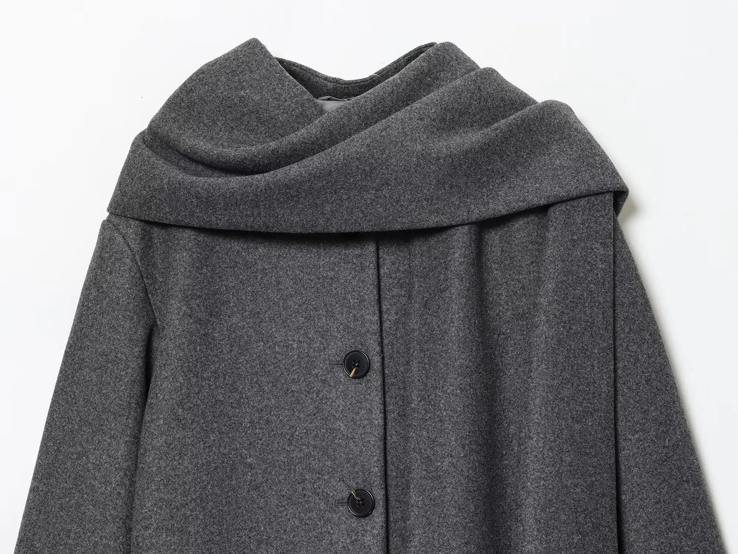 Maliyah – Women’s Wool Blend Short Coat with Scarf Collar