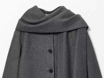 Maliyah – Women’s Wool Blend Short Coat with Scarf Collar