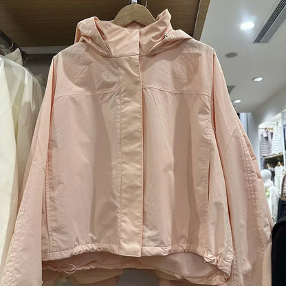 Sabrina – Women’s Windproof Cocoon Jacket with Hood and Stand Collar