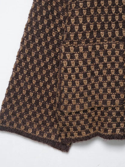 Aleah – Women’s Oversized Knitted Jacket with Geometric Pattern