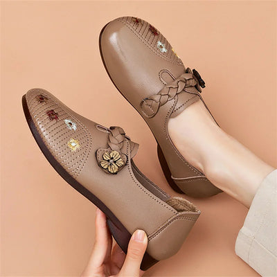 Women’s PU Leather Sneakers Soft Sole Non-Slip Casual Shoes