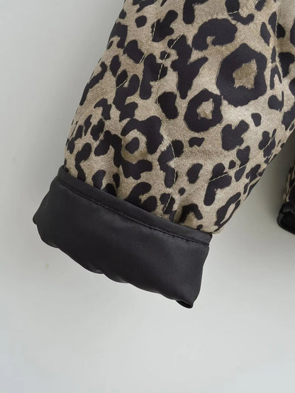 Myra – Women’s Leopard Print Oversized Jacket with Snap Buttons