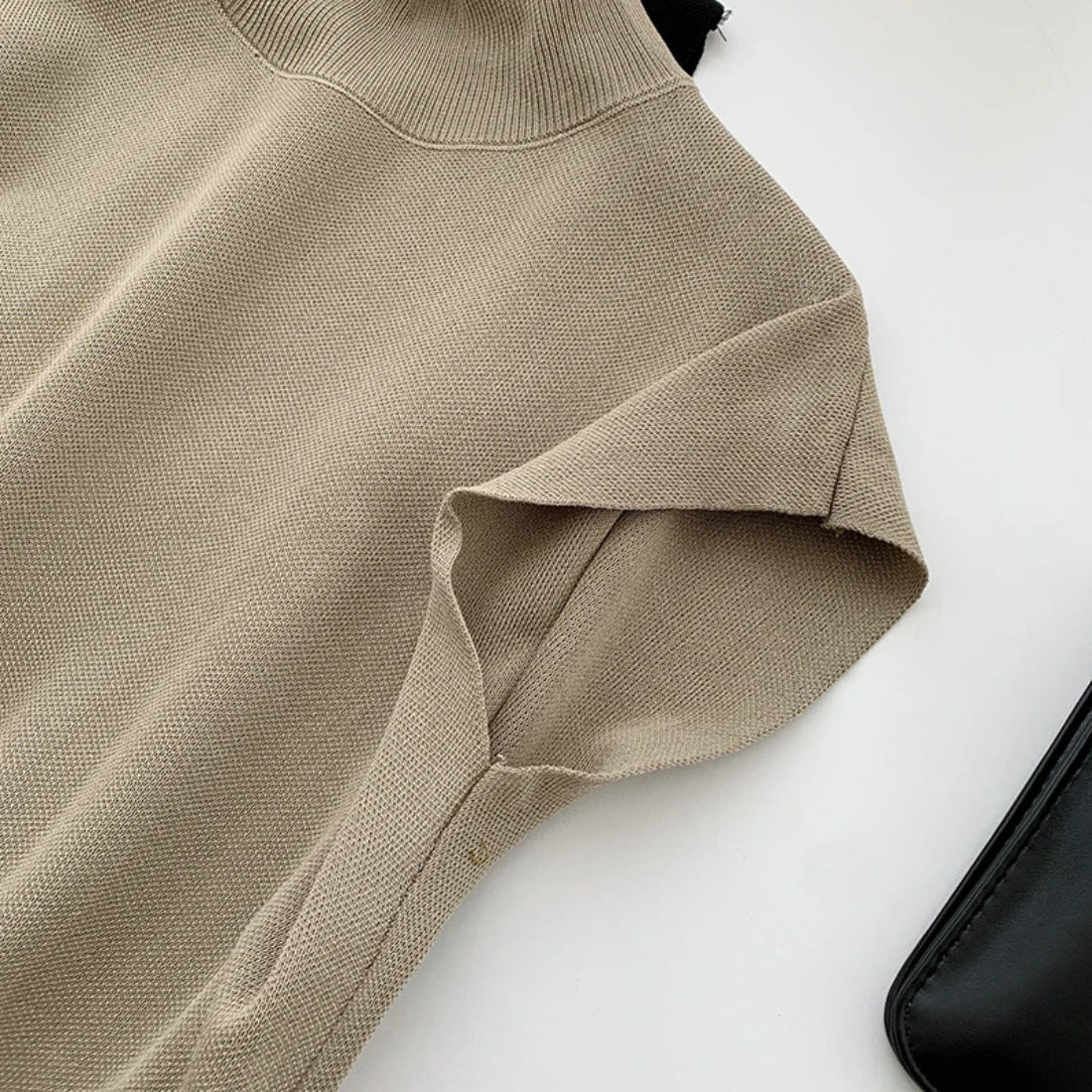 Aaliyah – Women’s Vintage Knit Blouse with Mock Neck Sleeveless Design - Auvrya