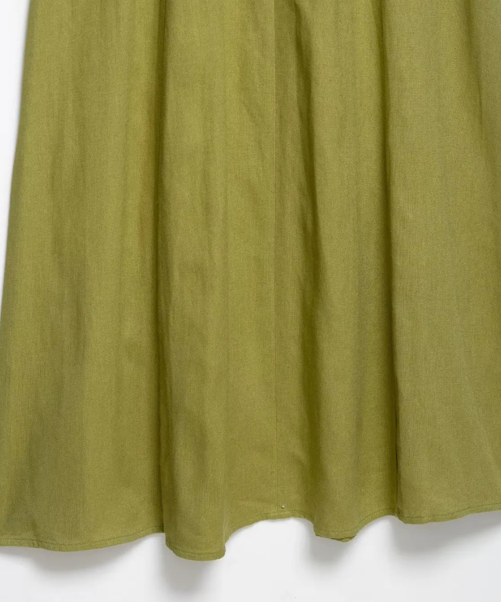 Alice – Women’s Green Sleeveless Midi Dress with Square Neckline & Buttons - Auvrya