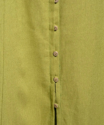 Alice – Women’s Green Sleeveless Midi Dress with Square Neckline & Buttons - Auvrya