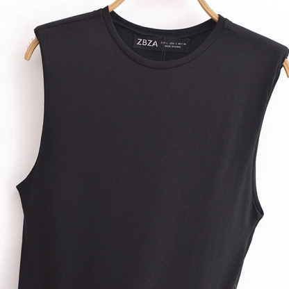 Aurora &ndash; Women&rsquo;s Pleated Midi Dress with Belt Sleeveless Polyester - Auvrya