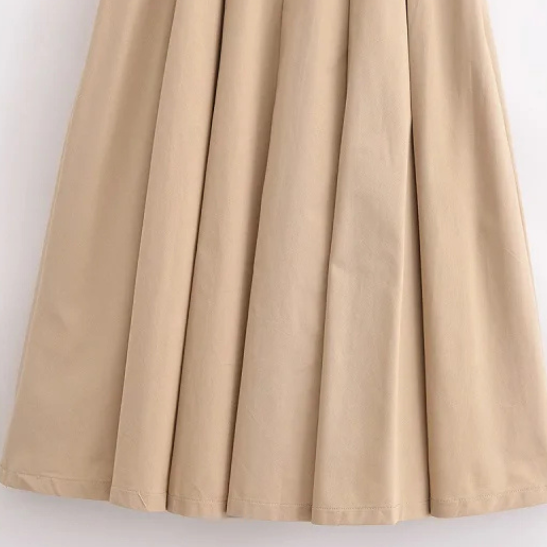 Aurora &ndash; Women&rsquo;s Pleated Midi Dress with Belt Sleeveless Polyester - Auvrya