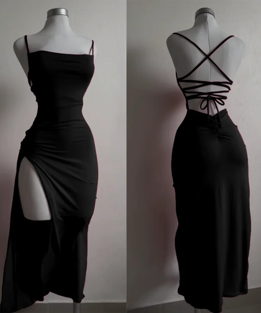 Camila &ndash; Women's Sleeveless Halter Bodycon Dress with Back Tie - Auvrya