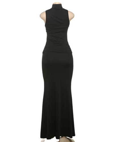 Claire – Women’s Elegant Bodycon Maxi Dress Sleeveless Turtleneck - Auvrya