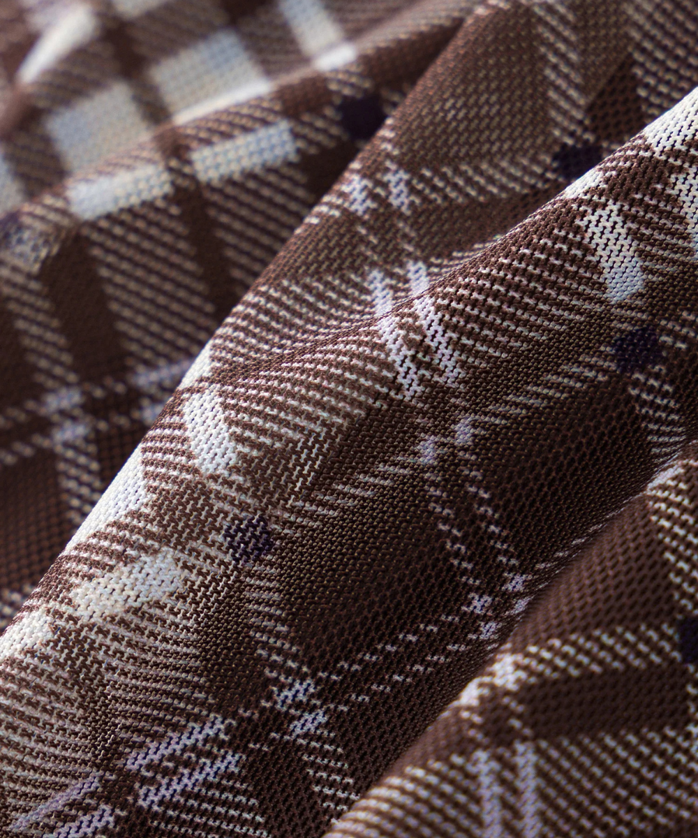 Eliana – Women’s Plaid Two Piece Dress Set with Mesh Top & Midi Skirt - Auvrya