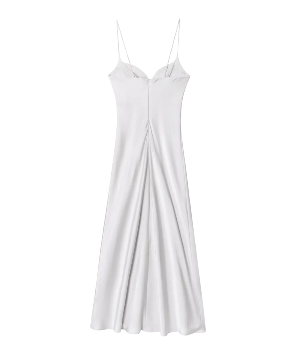 Hannah &ndash; Women&rsquo;s Satin Maxi Dress Sleeveless V-Neck with Straps - Auvrya