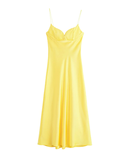 Hannah &ndash; Women&rsquo;s Satin Maxi Dress Sleeveless V-Neck with Straps - Auvrya