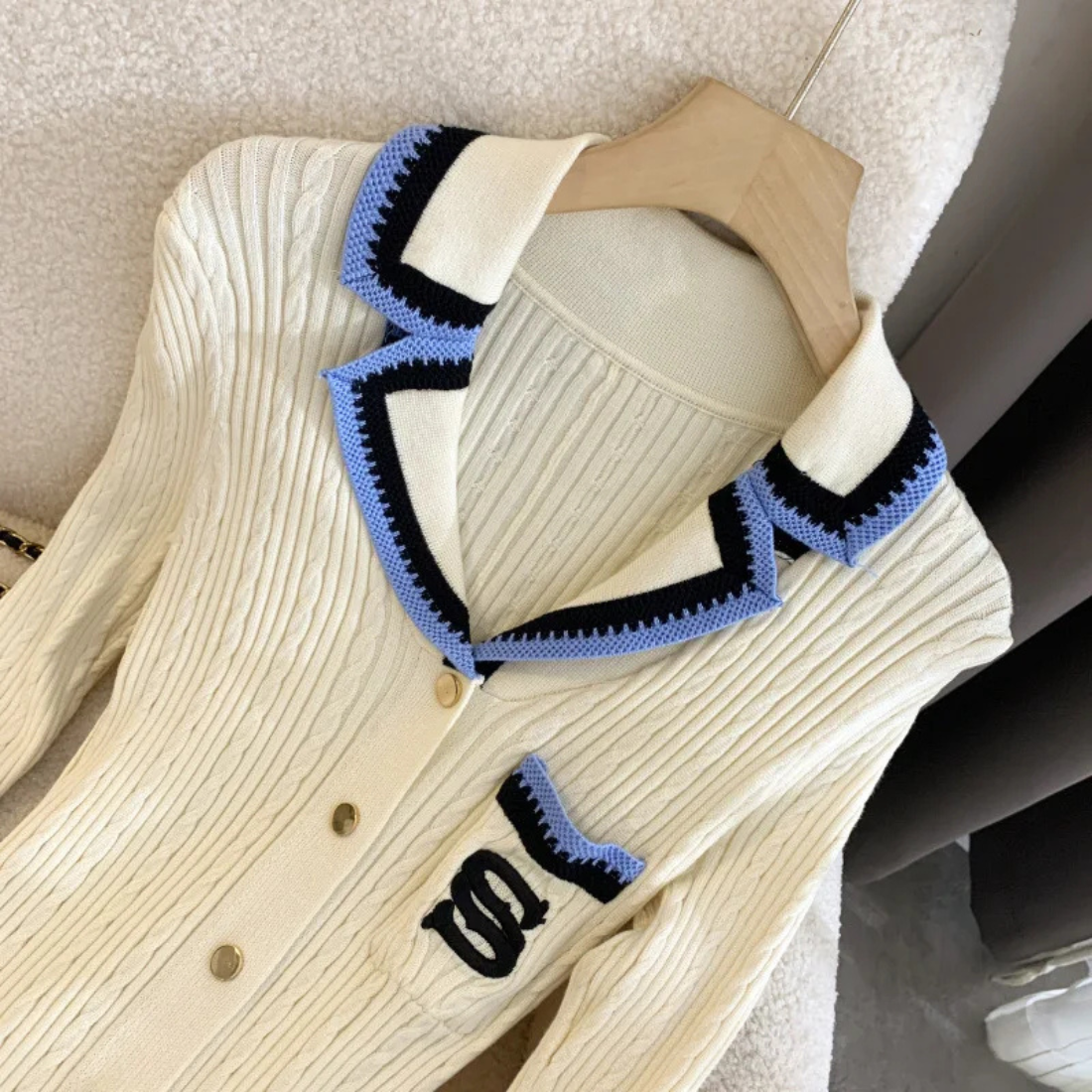 Penelope – Women’s Knit Midi Dress with Contrast Trim - Auvrya